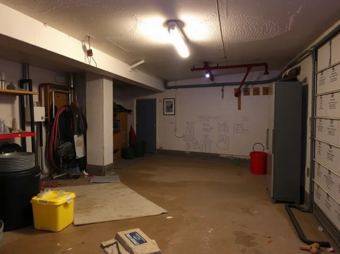 Pulizia post-sinistro nel seminterrato e nel garage a Giugliano in Campania 80014